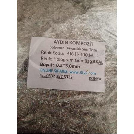 Sim Tozu Hologram Gümüş Lazer Sakal Sim 0.3*3.0mm