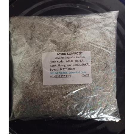 Sim Tozu Hologram Gümüş Lazer Sakal Sim 0.3*3.0mm