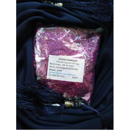 SİM TOZU Hologram Mürdüm Rengi Lazer sim 1/24